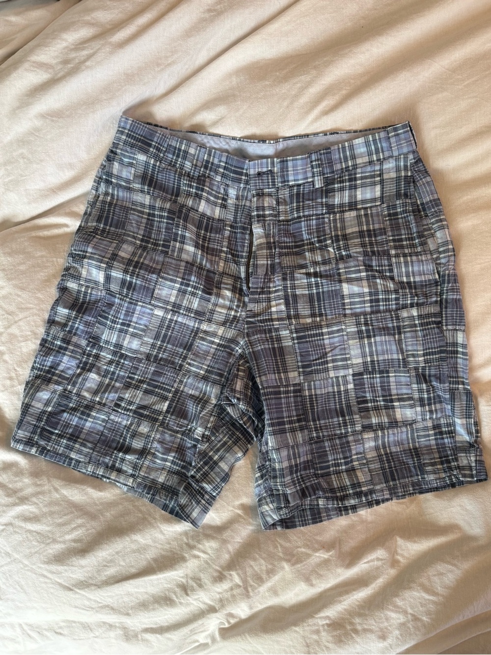 Brooks Brothers Classic Plaid Men's Shorts - Gray/Blue